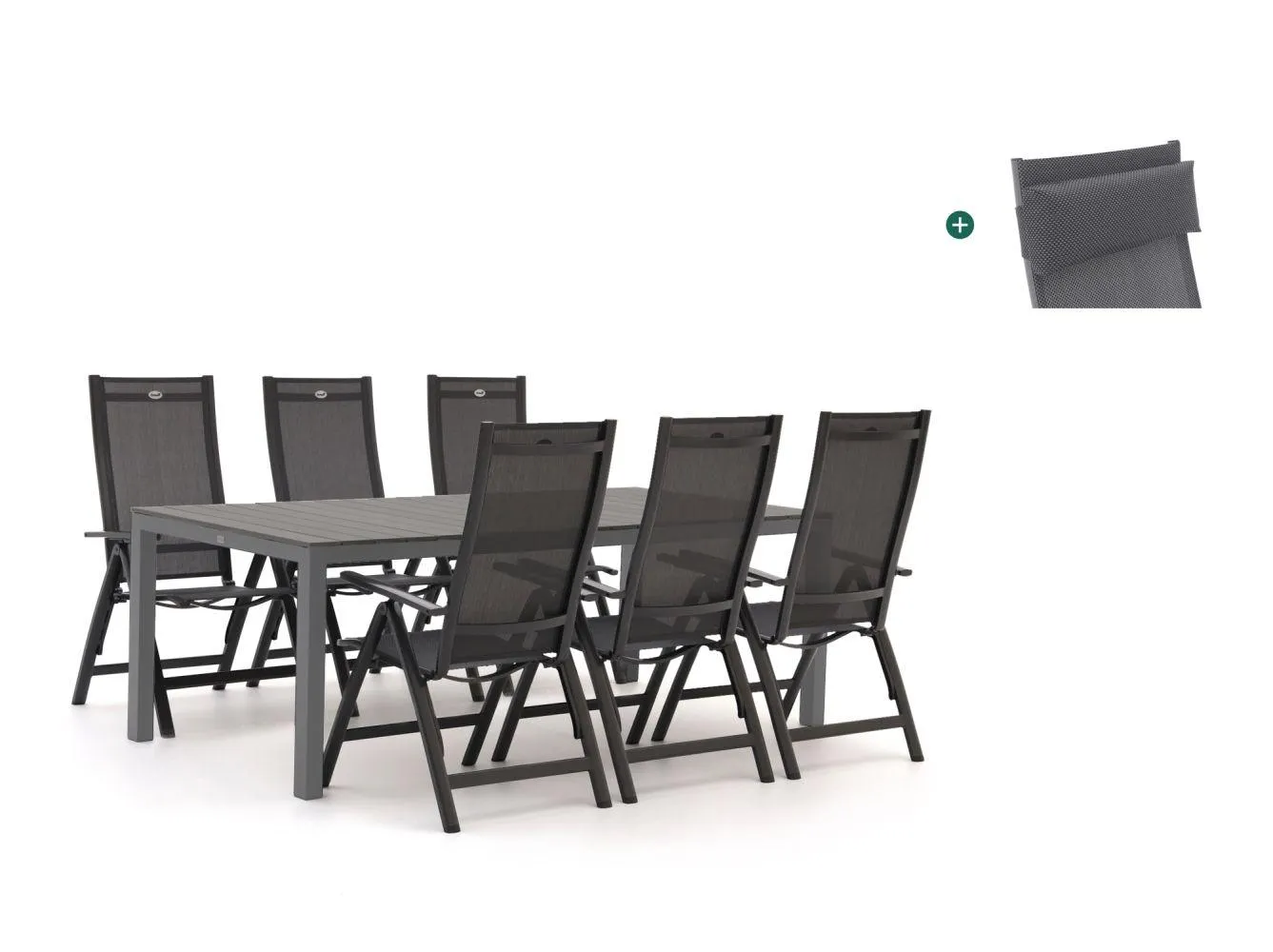 Hartman Troy/Fidenza 220cm dining tuinset 7-delig verstelbaar