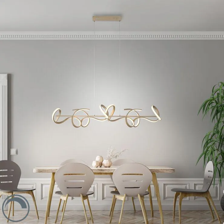 Design hanglamp messing incl. LED en dimmer - Krisscross