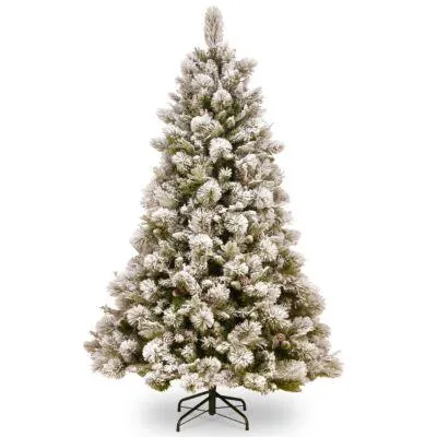 National Tree Company 31HPESB65 Snowy Bedford Cedar Leaves Cones - 198 cm