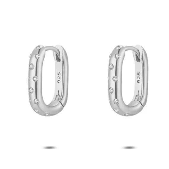 Oorbel in zilver, met zirkonia