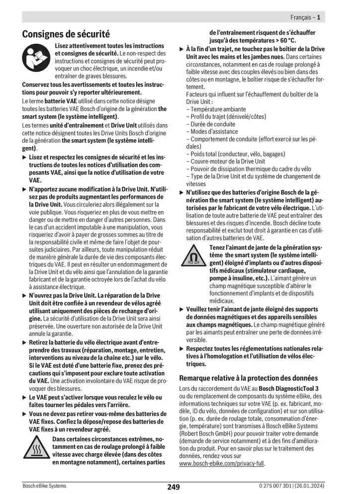 Electric Bike Manual van 12 februari tot 12 augustus 2025 - folder pagina 249