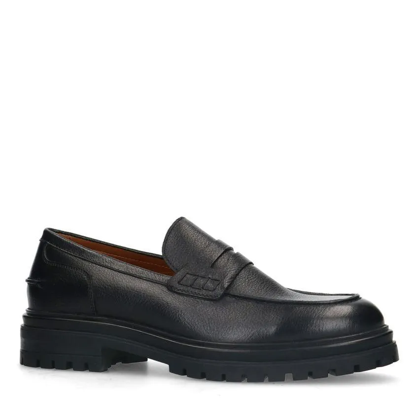 Zwarte leren loafers