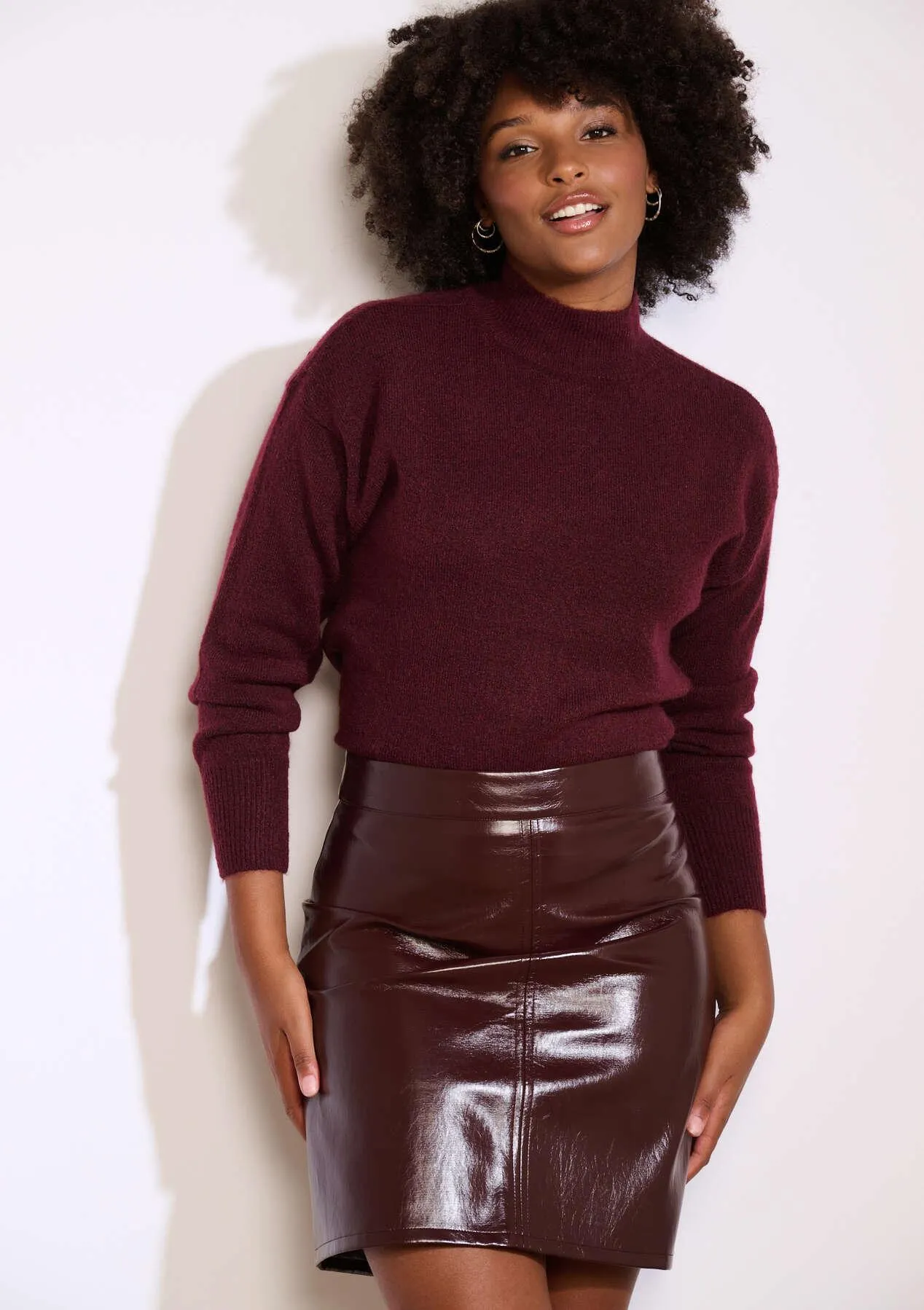 Soft knit high neck jumper