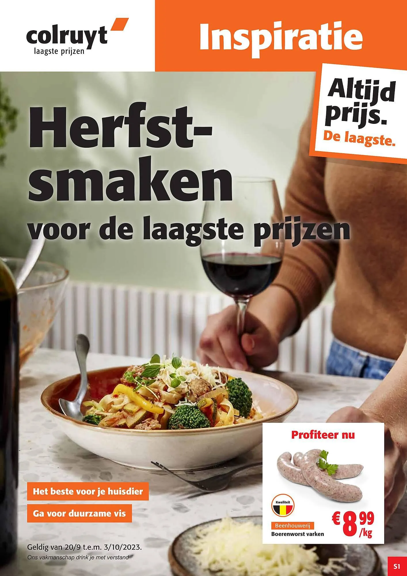 Colruyt Inspiratie folder van 20 september tot 3 oktober 2023 - folder pagina 1