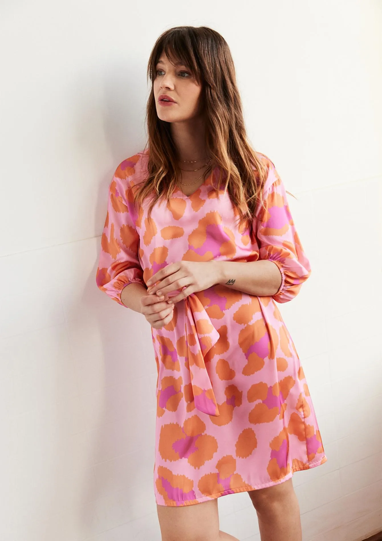 Straight satin dress