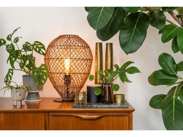 LUCIDE Tafellamp KENJIRO - Rotan oker