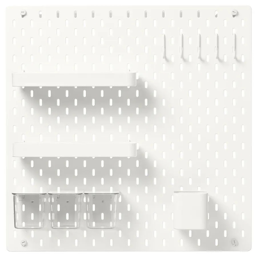 SKÅDIS Pegboard combination, white, 56x56 cm