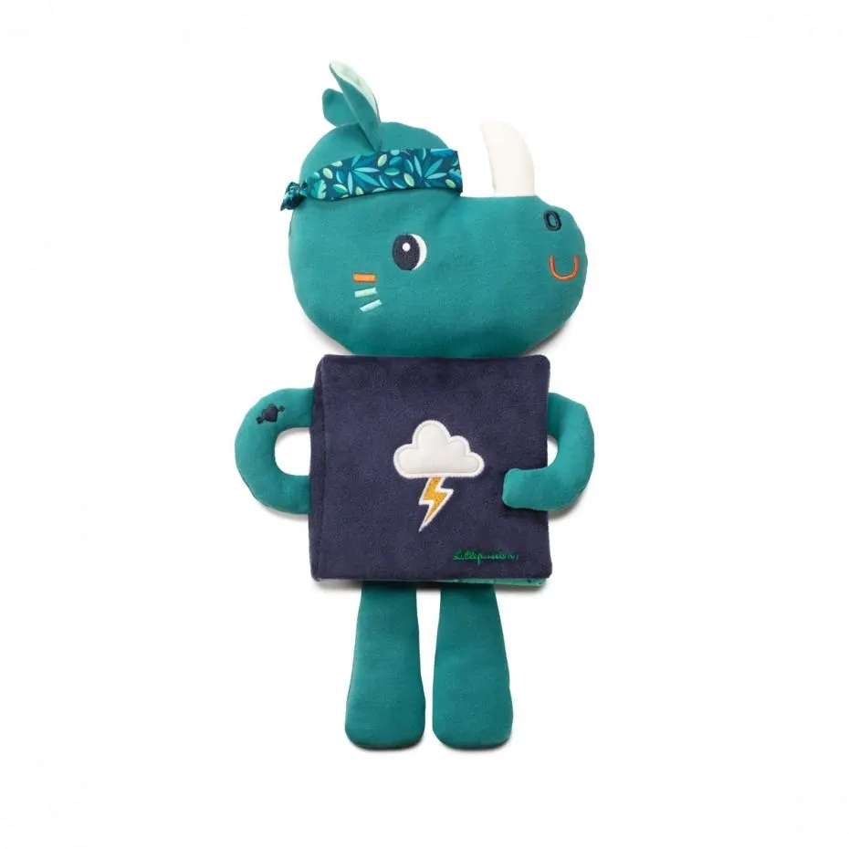 Livre doudou Marius le rhinocéros