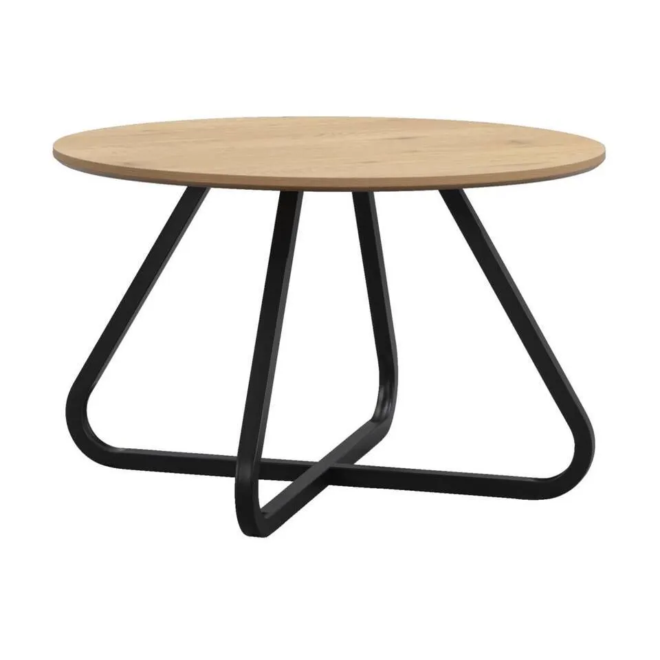 Eetkamertafel Brigitte rond - naturel/zwart - 75Ø120 cm