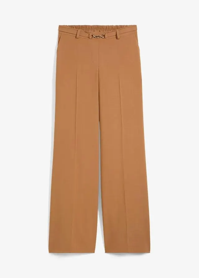 Pantalon large avec ceinture décorative