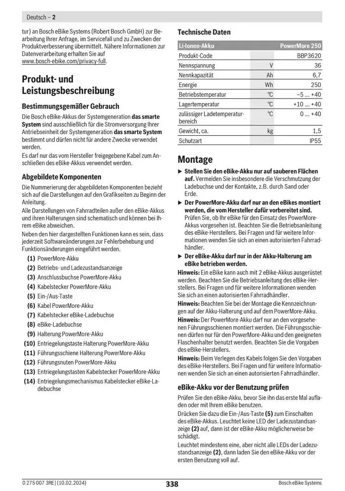 Electric Bike Manual van 12 februari tot 12 augustus 2025 - folder pagina 338