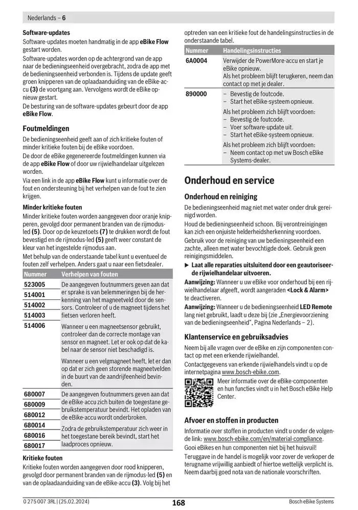 Electric Bike Manual van 12 februari tot 12 augustus 2025 - folder pagina 168