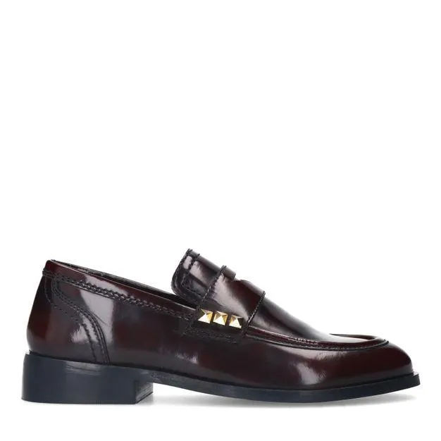 Bordeaux leren loafers met studs