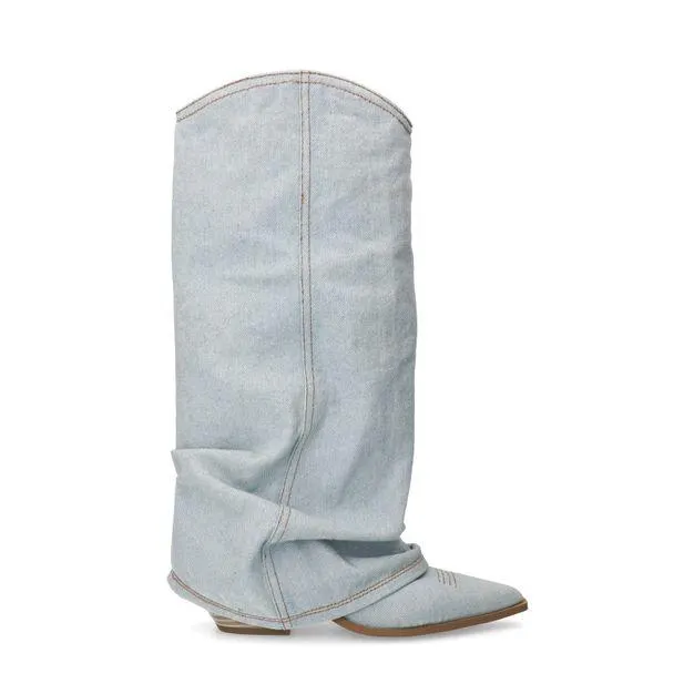 Denim cowboylaarzen met flap