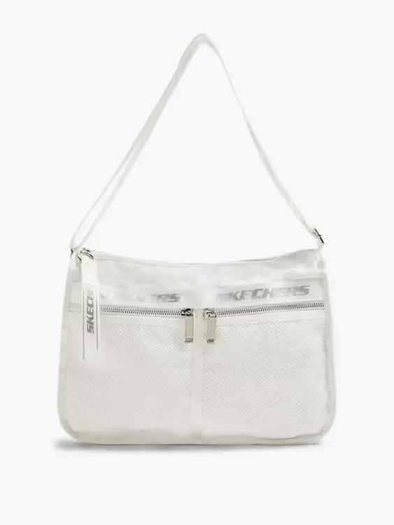 Witte schoudertas sierketting