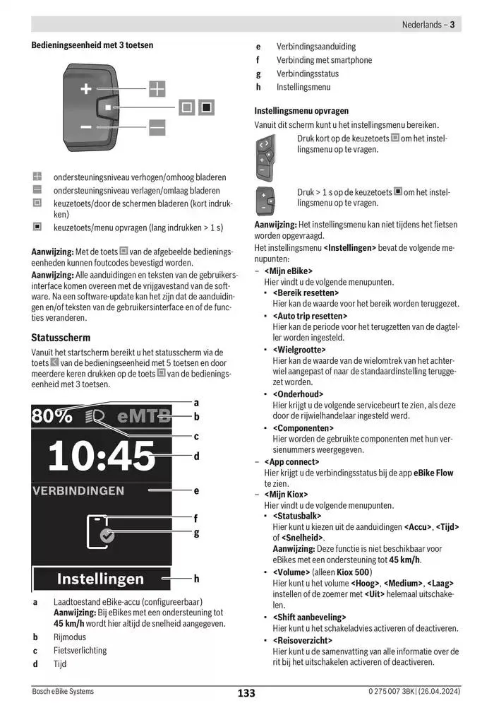 Electric Bike Manual van 12 februari tot 12 augustus 2025 - folder pagina 133
