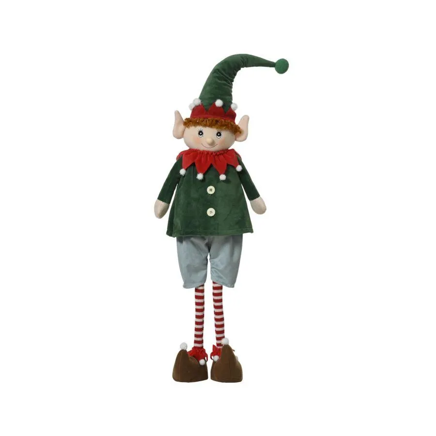 Decoris elf kerstdecoratie polyester groen