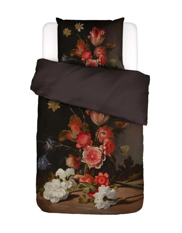 Essenza Blooming Story Dark brown Dekbedovertrek