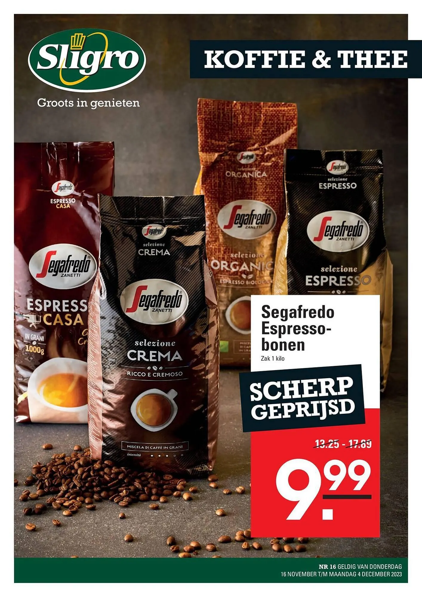 Sligro Koffie & Thee folder van 16 november tot 4 december 2023 - folder pagina 1