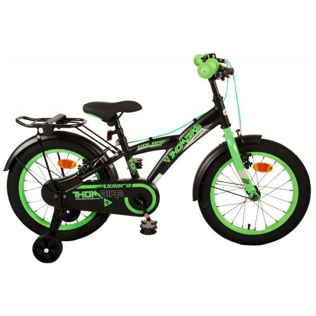 Volare Thombike Kinderfiets - Jongens - 16 inch - Zwart Groen - Twee Handremmen