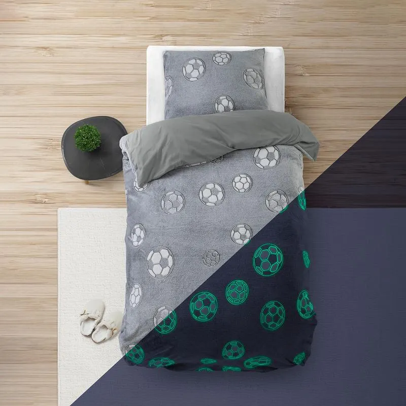 Glow in the dark dekbedovertrekset - Voetbal
