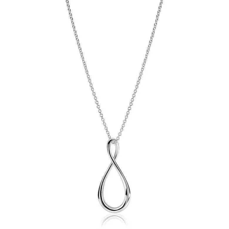 ZINZI zilveren ketting 60cm met grote gestileerde Infinity-hanger 52mm ZIC2675