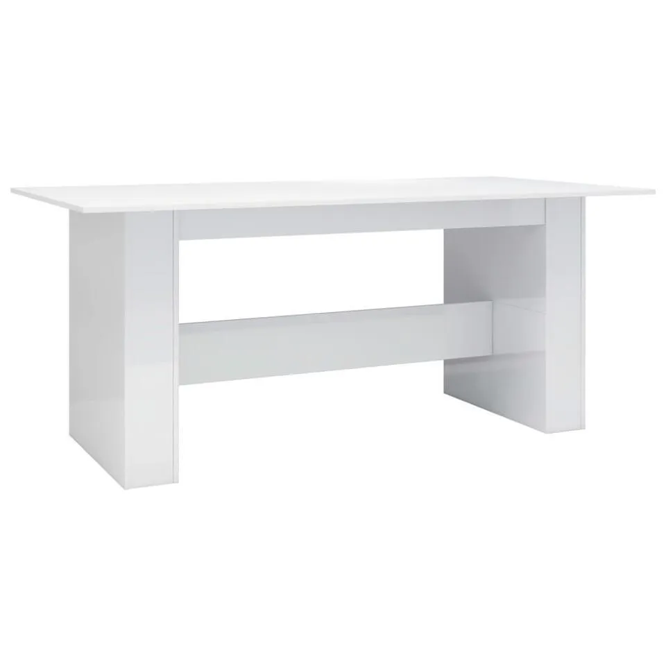 VIDAXL Eettafel 180x90x76 cm spaanplaat hoogglans wit