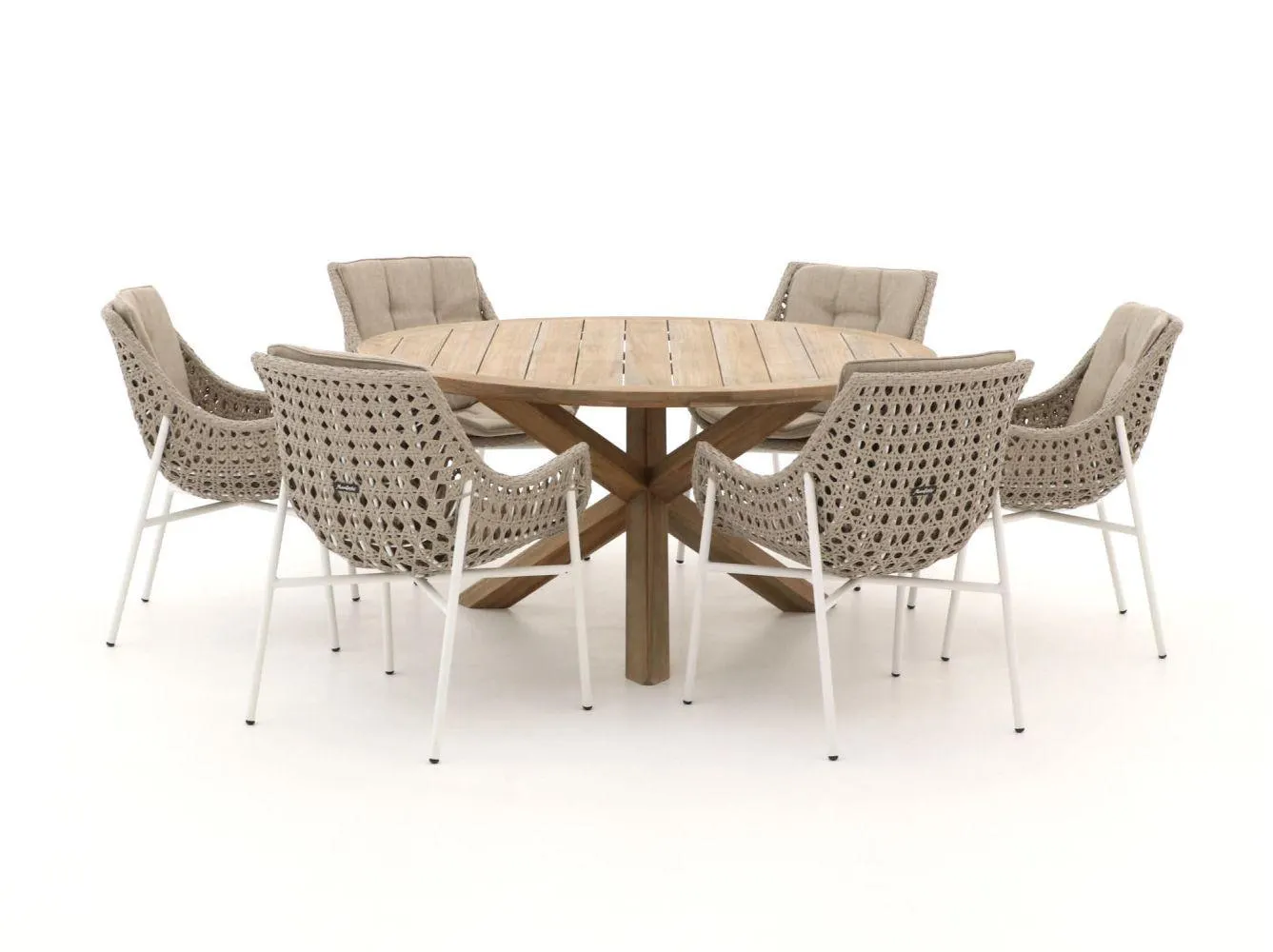 Manifesto Novara/ROUGH-Y ø150cm dining tuinset 7-delig