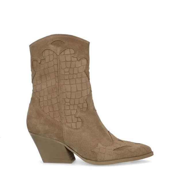 Beige suède cowboylaarzen