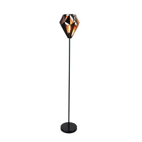 EGLO vloerlamp Carlton 1 - e27 - 152,5 cm - zwart/koper