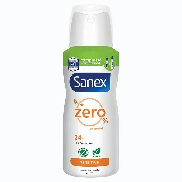 Deodorant Sanex Zero Sensitief, spuitbus 100 ml
