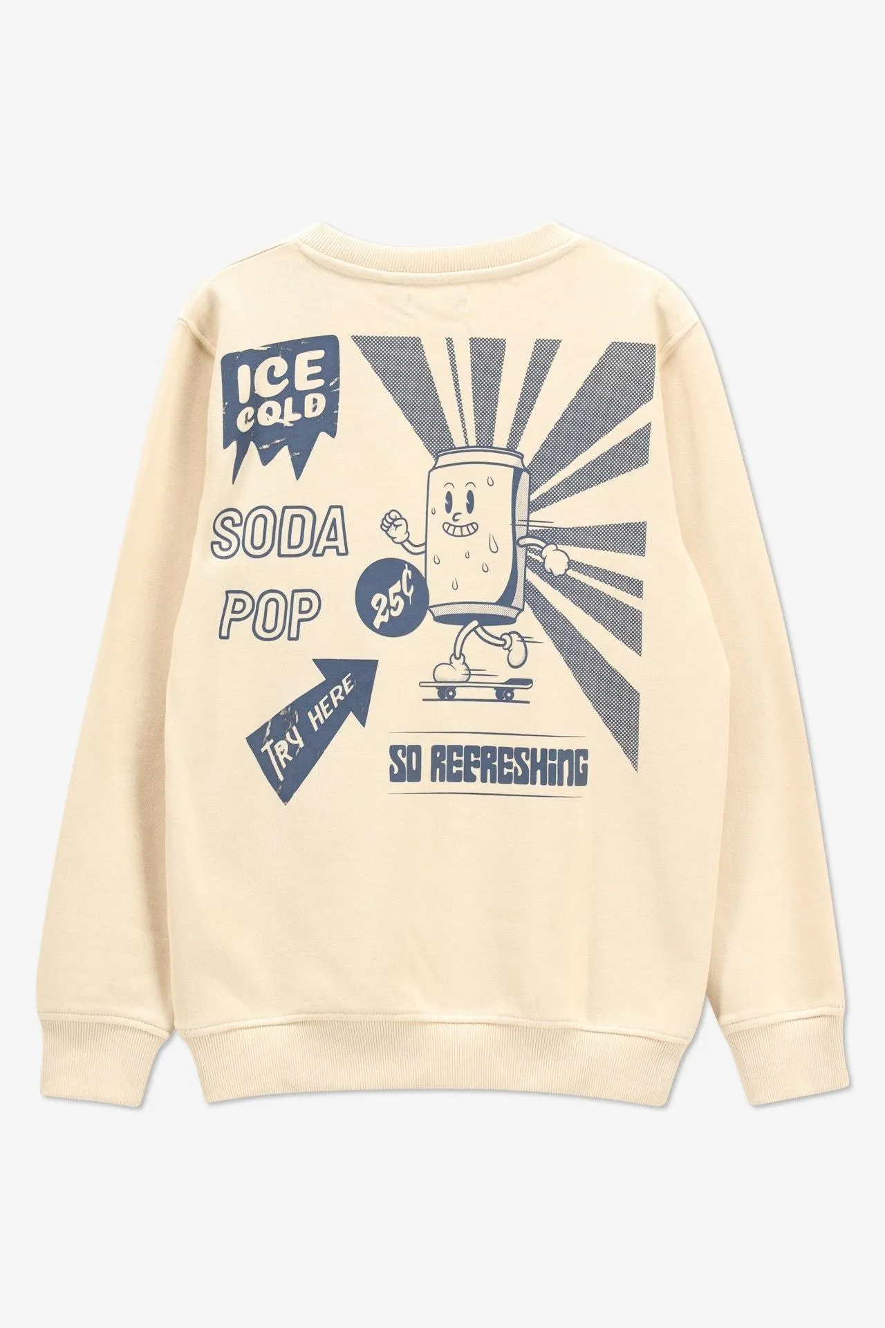 Beige sweater met rugprint