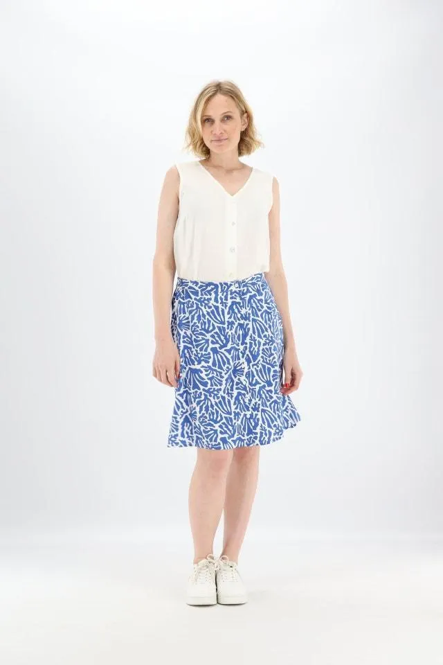 Witte mouwloze blouse met V-hals