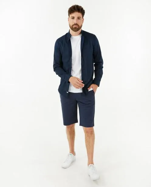 Donkerblauw hemd, slim fit
