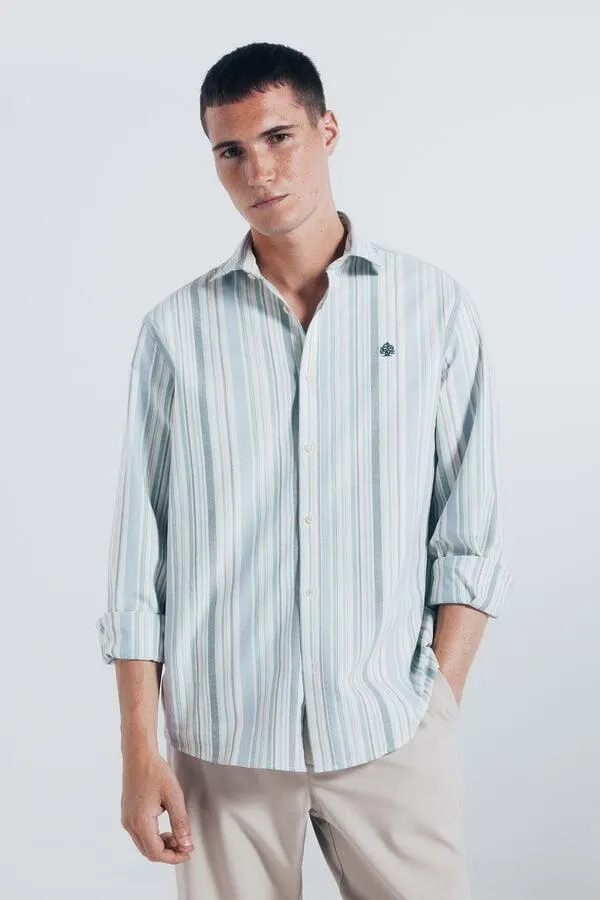 Camisa oxford ligero rayas