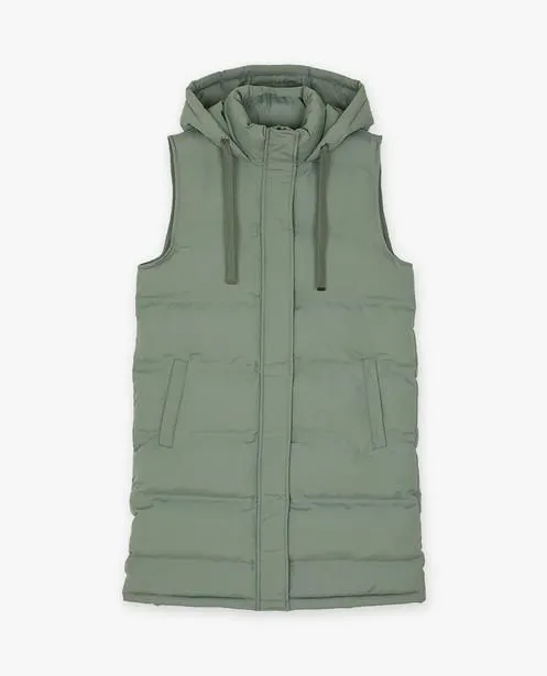 Lange groene bodywarmer