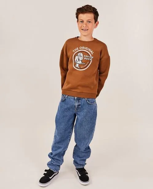 Bruine sweater met print Donald Duck, 7-14 jaar