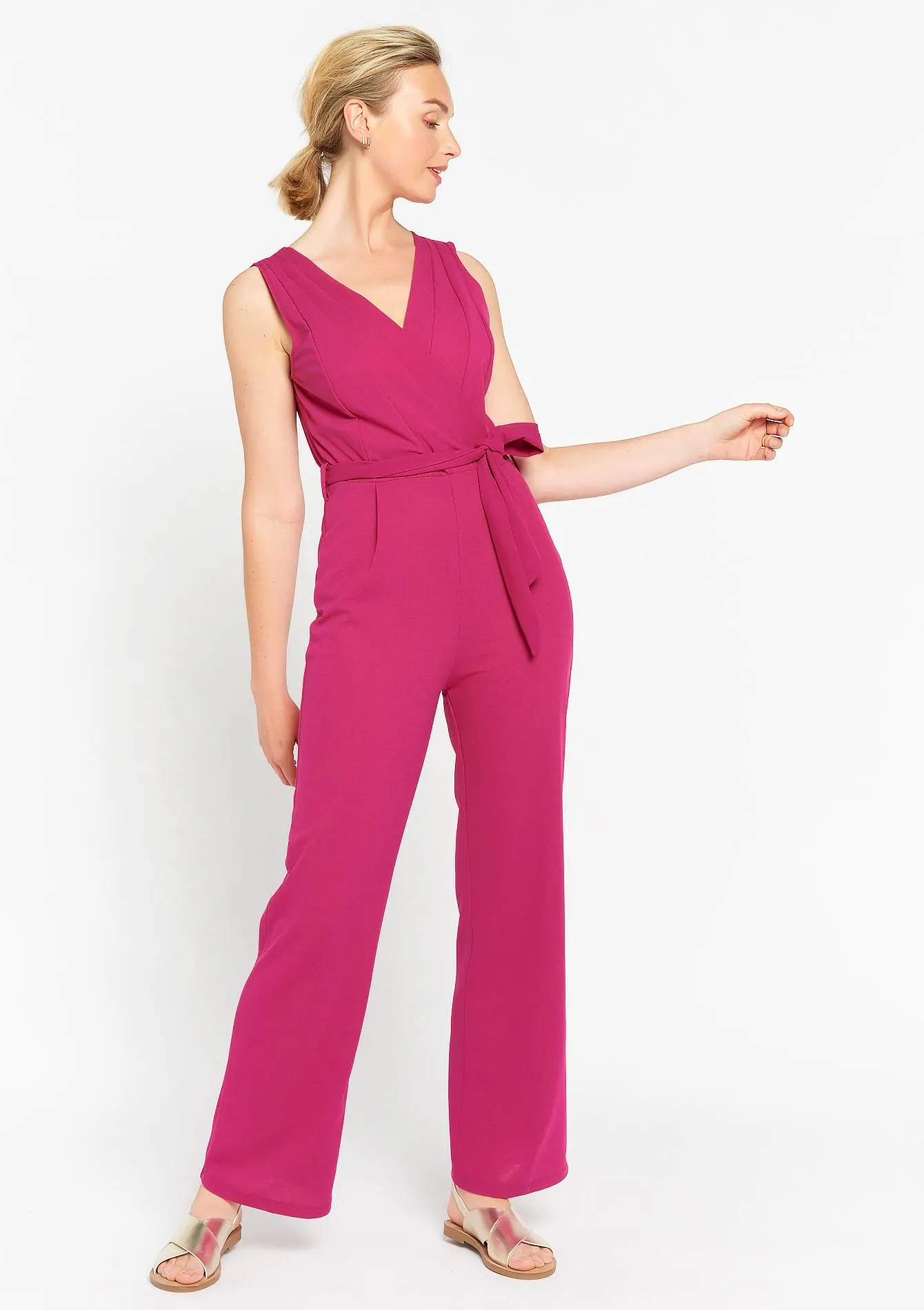 Jumpsuit with tie-belt