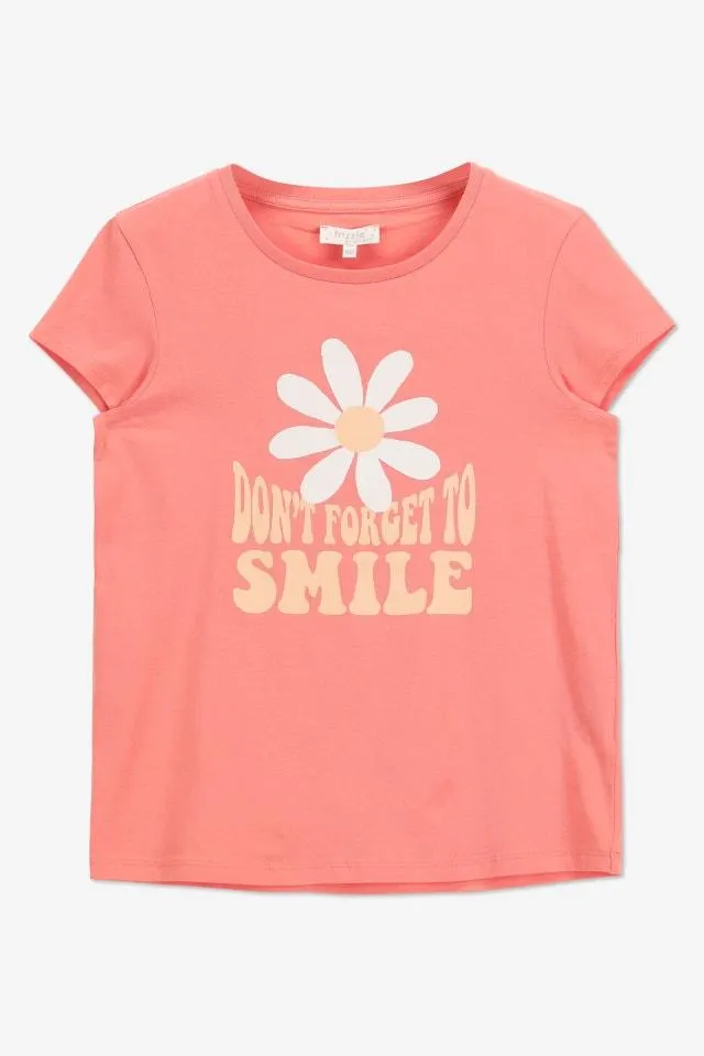 Roze T-shirt Don't forget to smile