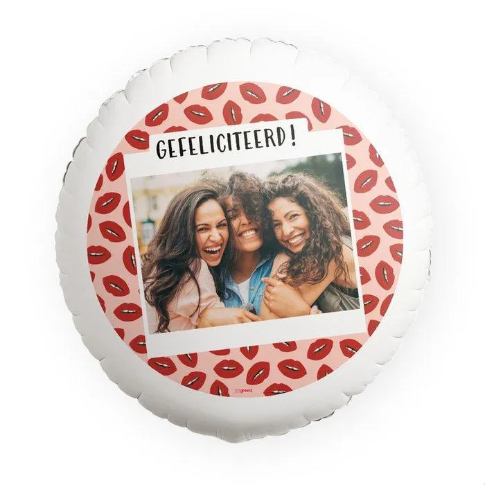 Ballon | Kusjes gefeliciteerd | met eigen foto