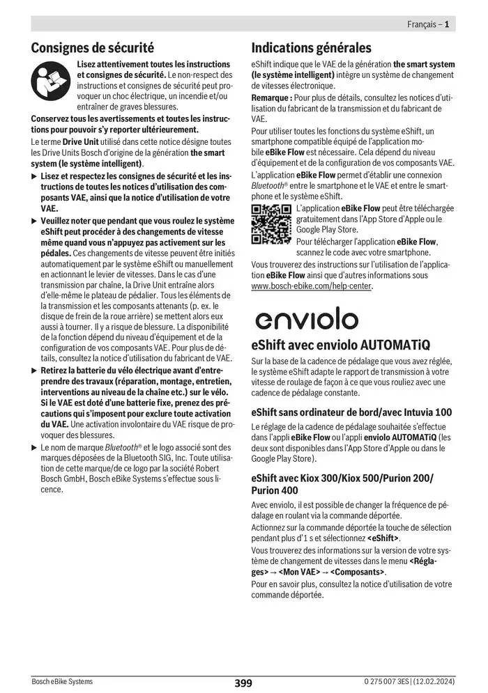 Electric Bike Manual van 12 februari tot 12 augustus 2025 - folder pagina 399