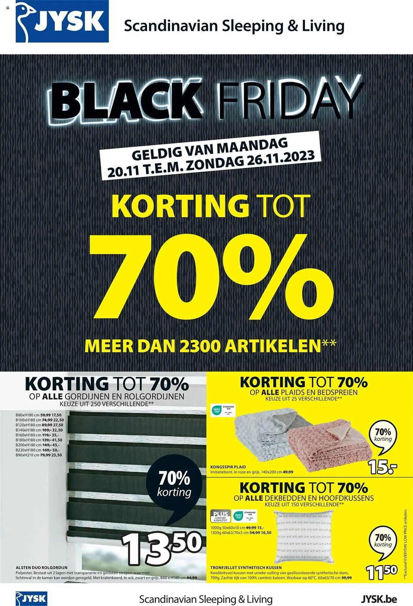 Jysk folder van 20 november tot 26 november 2023 - folder pagina 1