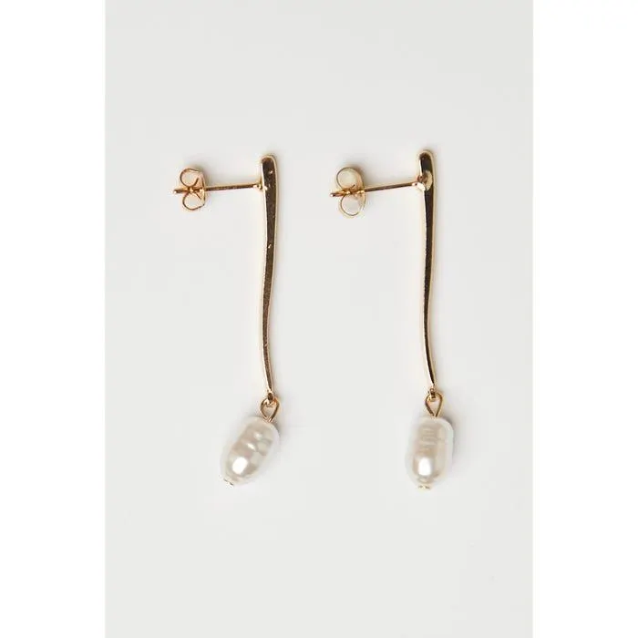 Oorbellen hanger met parel