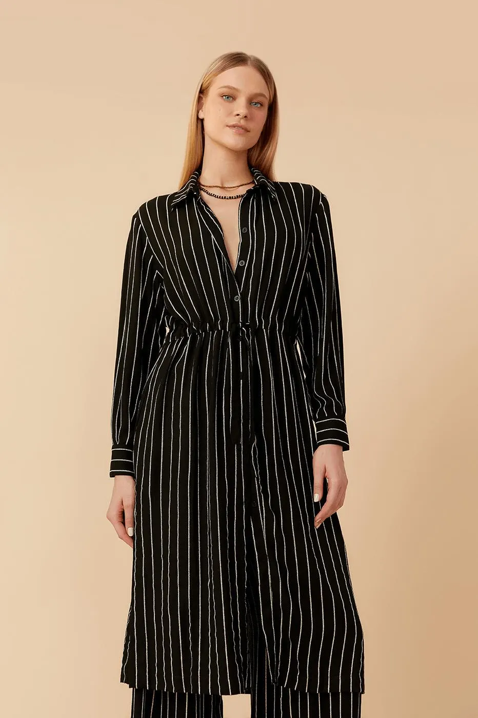 Vestido Chemise Listras