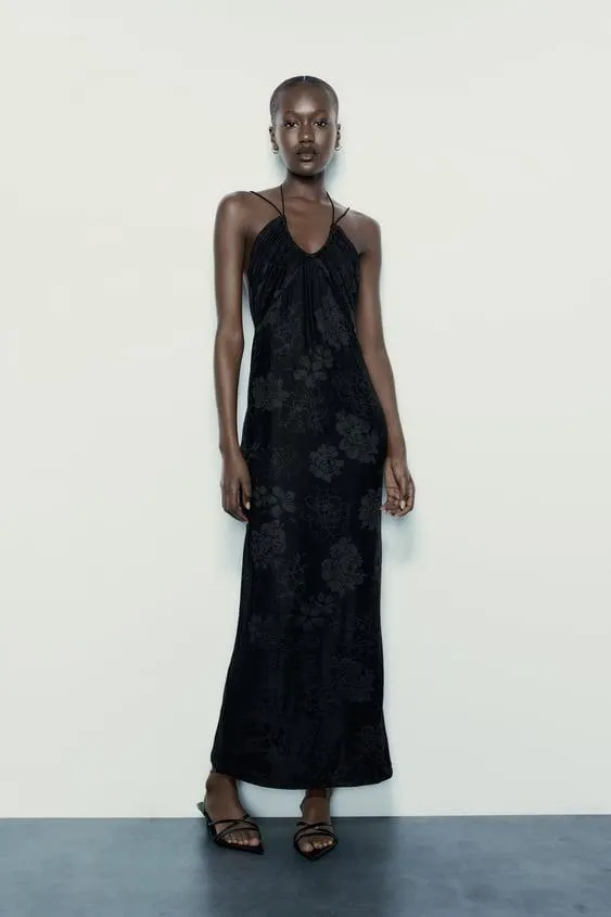 VESTIDO LONGO DE JACQUARD