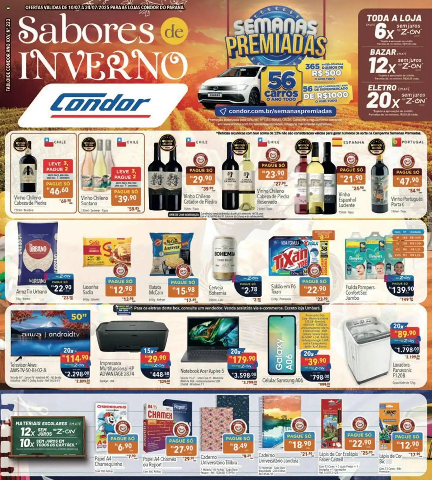 Encarte de Catálogo Supermercados Condor 10 de julho até 24 de julho 2025 - Pagina 1