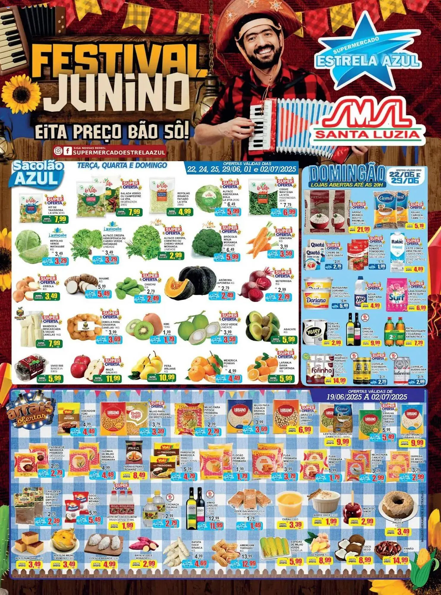 Encarte de Catálogo Supermercado Estrela Azul 19 de junho até 2 de julho 2025 - Pagina 1