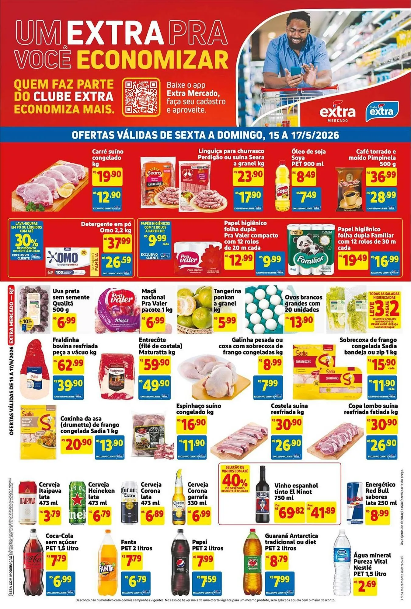 Encarte de Encarte Mercado Extra 15 de maio até 17 de maio 2026 - Pagina 1