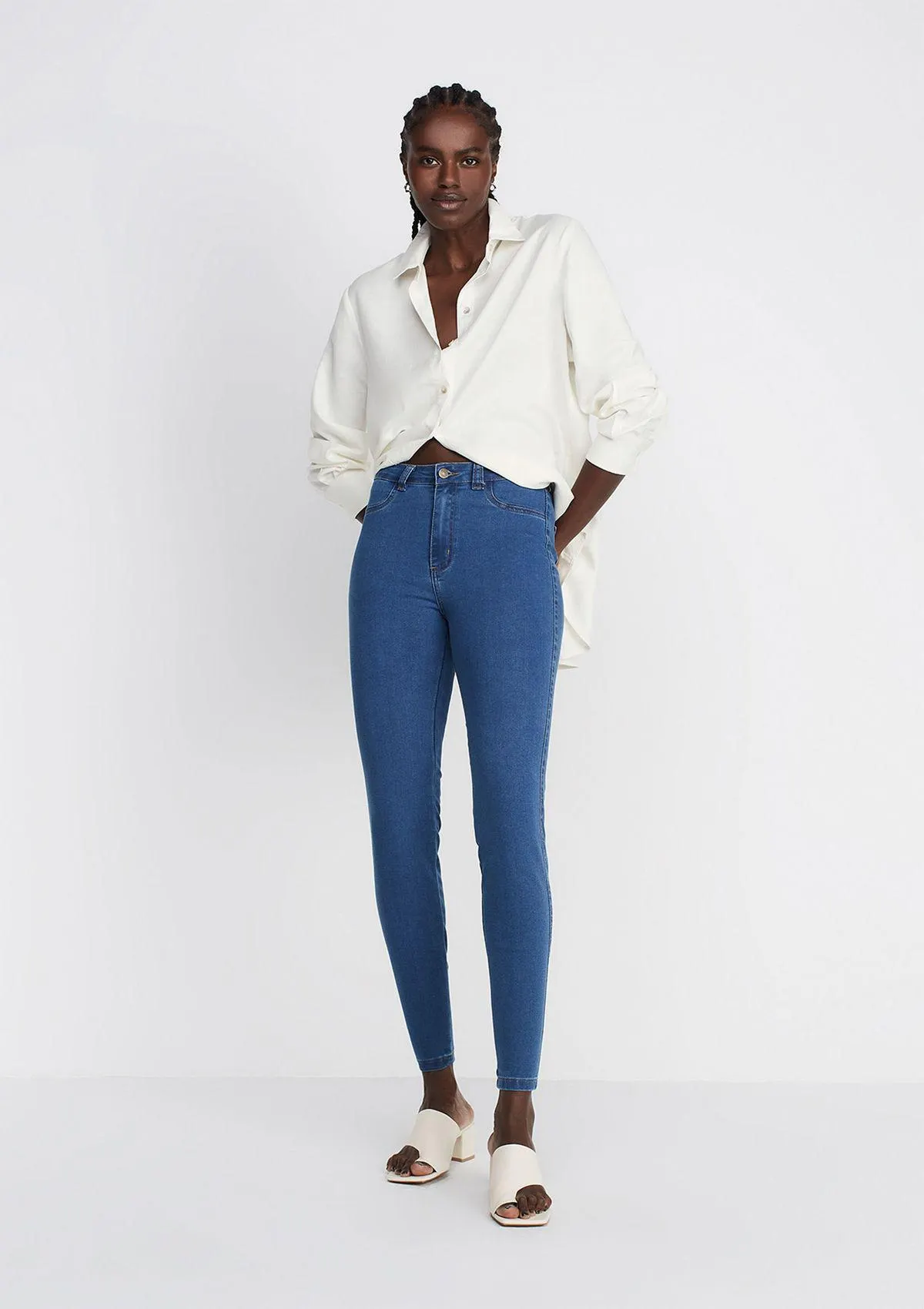 Calça Jeans Jegging Cintura Média - Azul