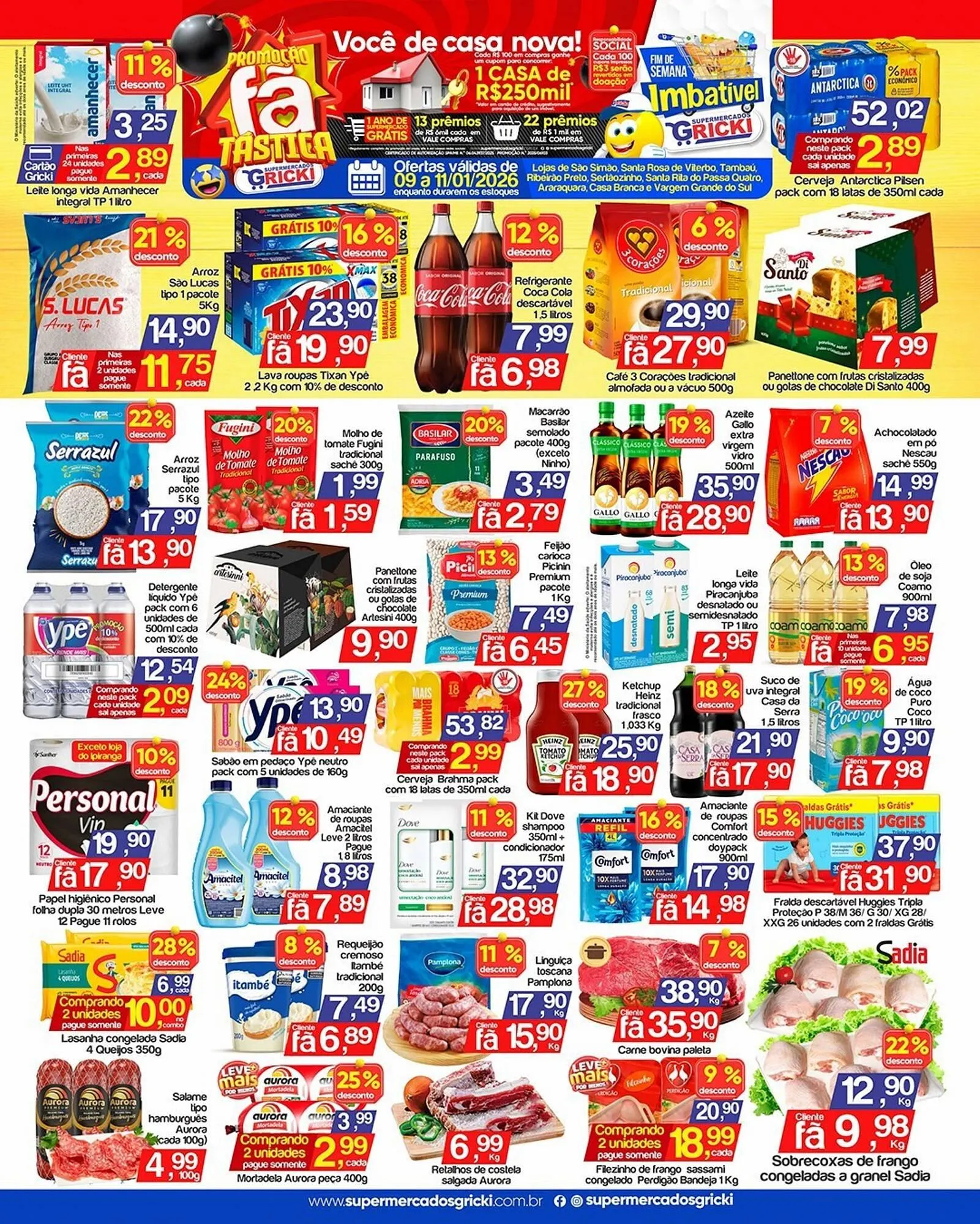 Encarte de Catálogo Supermercados Gricki 9 de janeiro até 11 de janeiro 2026 - Pagina 1
